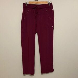 Cherokee Infinity Scrub Pants, women’s size small, zipper pockets, wine color
